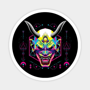 oni head mask popart Magnet